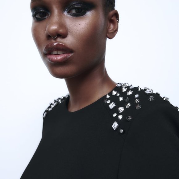 Zara Dresses Nwt Zara Studded Mini Dress Poshmark